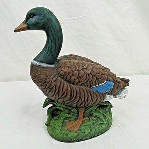 Vintage Mallard Duck Figurine 1984 Ceramic 7.5" Male Hand Painted